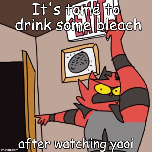 It's tome to drink some bleach; after watching yaoi | image tagged in it's time to | made w/ Imgflip meme maker