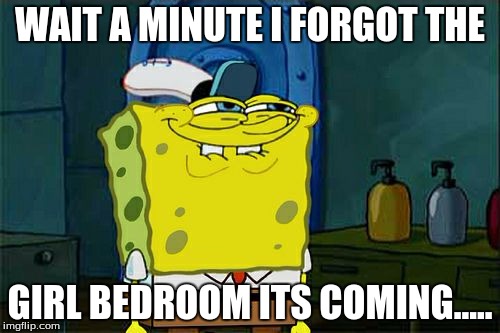 Don't You Squidward | WAIT A MINUTE I FORGOT THE; GIRL BEDROOM ITS COMING..... | image tagged in memes,dont you squidward | made w/ Imgflip meme maker