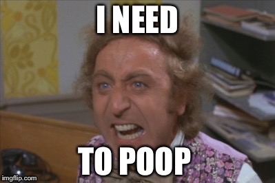 Angry Willy Wonka | I NEED; TO POOP | image tagged in angry willy wonka | made w/ Imgflip meme maker