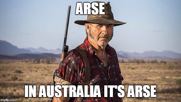 ARSE; IN AUSTRALIA IT'S ARSE | made w/ Imgflip meme maker