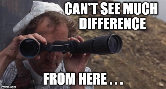 Marty Feldman's feldglass assessment of the difference in Republican versus Democratic spending.  | CAN'T SEE MUCH DIFFERENCE; FROM HERE . . . | image tagged in marty feldman field glasses,politics,political meme,republicans,democrats,no differance | made w/ Imgflip meme maker