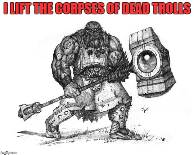Troll Smasher | I LIFT THE CORPSES OF DEAD TROLLS | image tagged in troll smasher | made w/ Imgflip meme maker