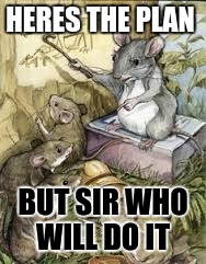 mouse  | HERES THE PLAN; BUT SIR WHO WILL DO IT | image tagged in mouse | made w/ Imgflip meme maker