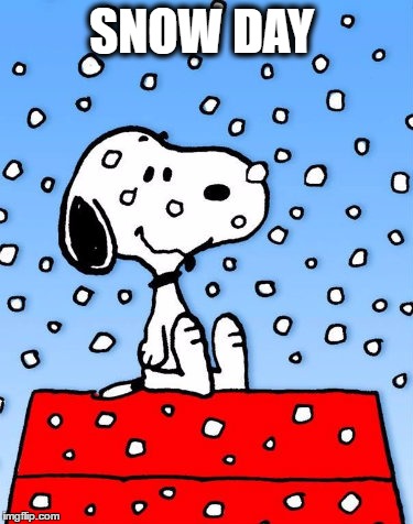 SNOW DAY | SNOW DAY | image tagged in peanuts | made w/ Imgflip meme maker