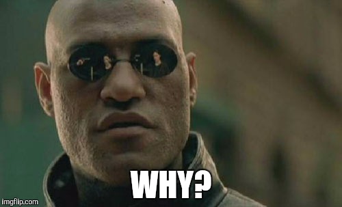 WHY? | image tagged in memes,matrix morpheus | made w/ Imgflip meme maker