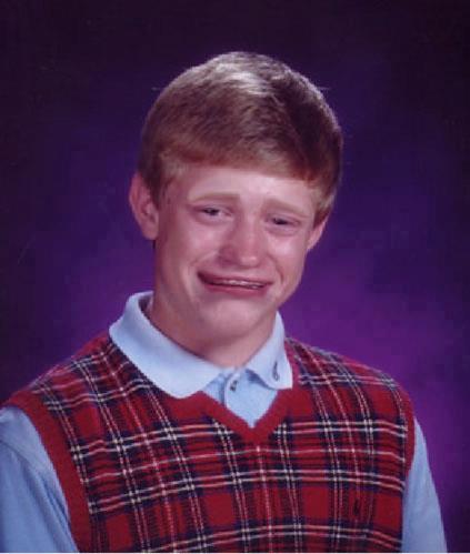 High Quality Bad Luck Brian Cry Blank Meme Template