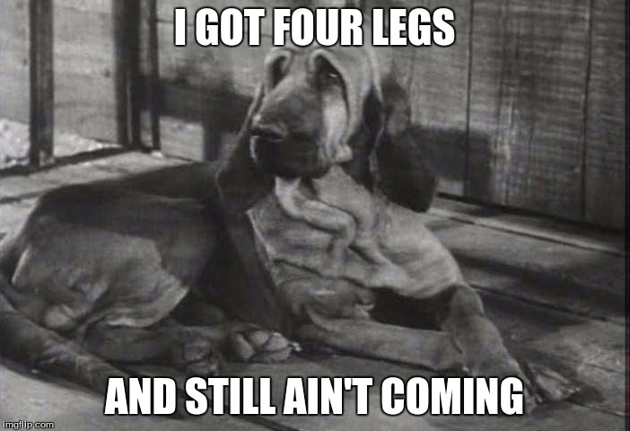 I GOT FOUR LEGS AND STILL AIN'T COMING | made w/ Imgflip meme maker
