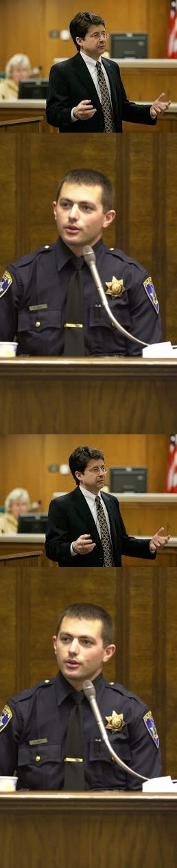 Lawyer and Cop testifying Blank Meme Template