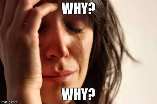 First World Problems Meme | WHY? WHY? | image tagged in memes,first world problems | made w/ Imgflip meme maker