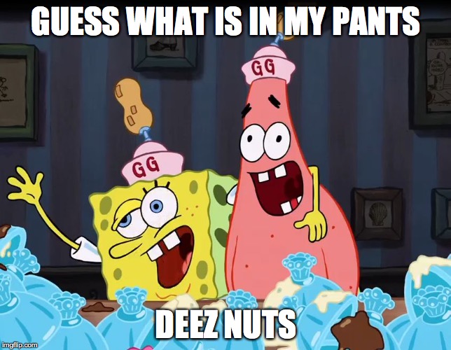 Deez Nuts | GUESS WHAT IS IN MY PANTS; DEEZ NUTS | image tagged in deez nuts | made w/ Imgflip meme maker