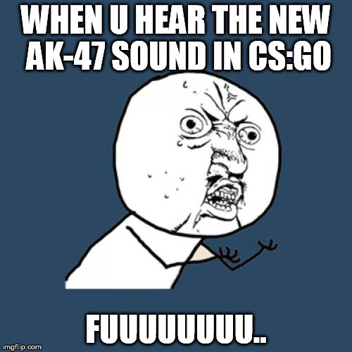 Y U No Meme | WHEN U HEAR THE NEW AK-47 SOUND IN CS:GO; FUUUUUUUU.. | image tagged in memes,y u no | made w/ Imgflip meme maker