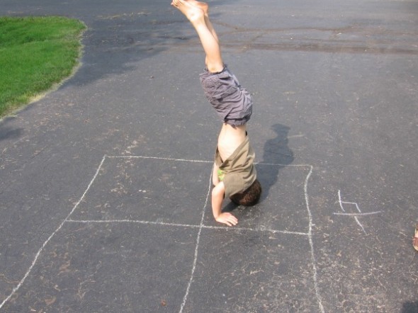 Kid standing on head Blank Meme Template