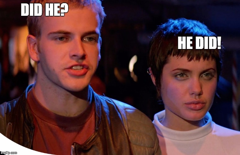 jonny and angela | DID HE? HE DID! | image tagged in jonny and angela | made w/ Imgflip meme maker