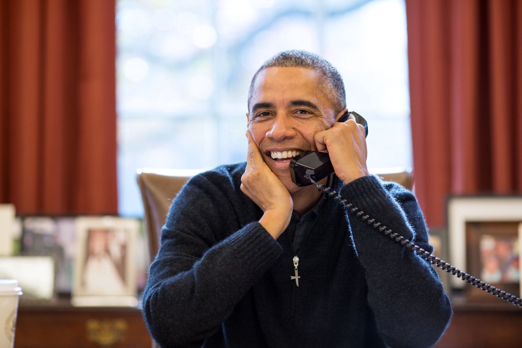 High Quality Obama on the Phone Blank Meme Template