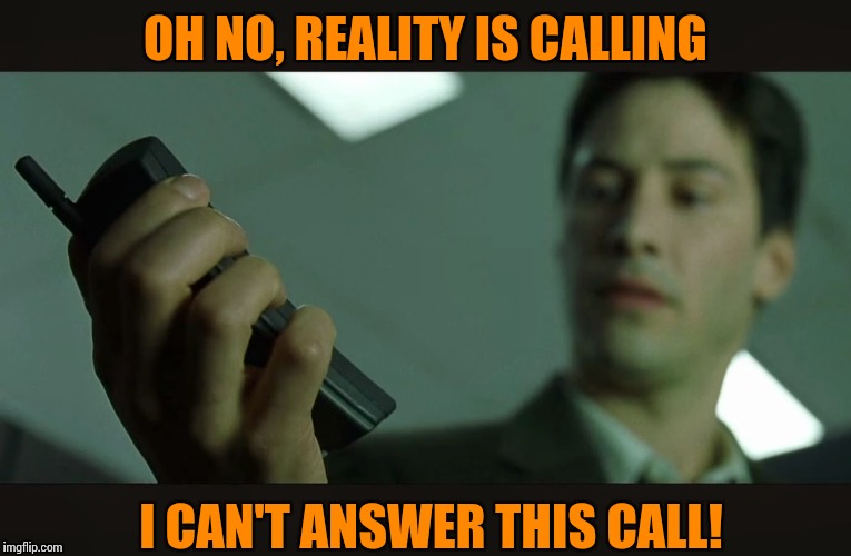 How liberals avoid reality - thanks to andromeda9772 for the idea | OH NO, REALITY IS CALLING; I CAN'T ANSWER THIS CALL! | image tagged in memes,liberals | made w/ Imgflip meme maker