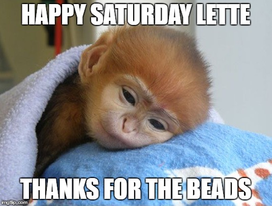 HAPPY SATURDAY LETTE; THANKS FOR THE BEADS | made w/ Imgflip meme maker