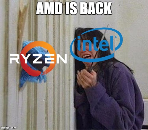 Cookie Monster Shining | AMD IS BACK | image tagged in cookie monster shining | made w/ Imgflip meme maker