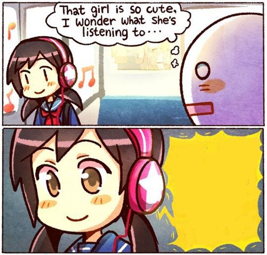 High Quality That Girl Is So Cute, I Wonder What She’s Listening To… Blank Meme Template