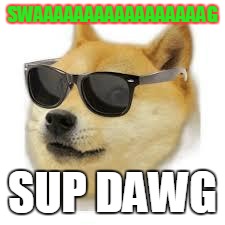 MLG DOGE | SWAAAAAAAAAAAAAAAAAG; SUP DAWG | image tagged in mlg doge | made w/ Imgflip meme maker