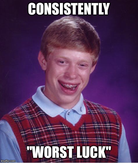 Bad Luck Brian Meme | CONSISTENTLY "WORST LUCK" | image tagged in memes,bad luck brian | made w/ Imgflip meme maker