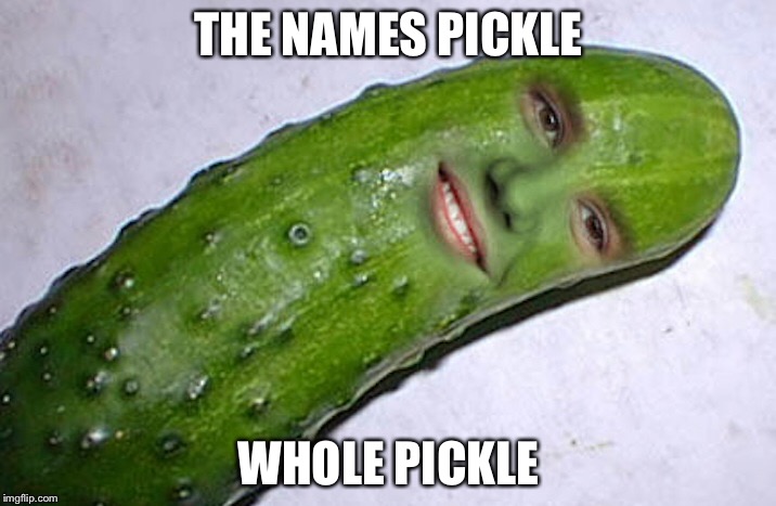THE NAMES PICKLE; WHOLE PICKLE | image tagged in whole pickle | made w/ Imgflip meme maker