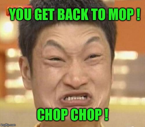 YOU GET BACK TO MOP ! CHOP CHOP ! | made w/ Imgflip meme maker