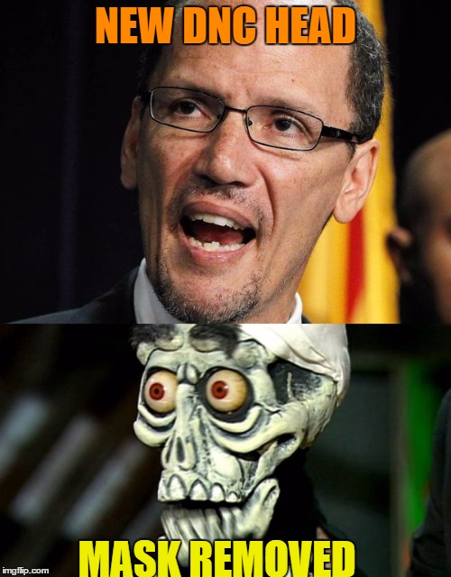 Striking Resemblance! | NEW DNC HEAD; MASK REMOVED | image tagged in perez,achmed,dnc | made w/ Imgflip meme maker