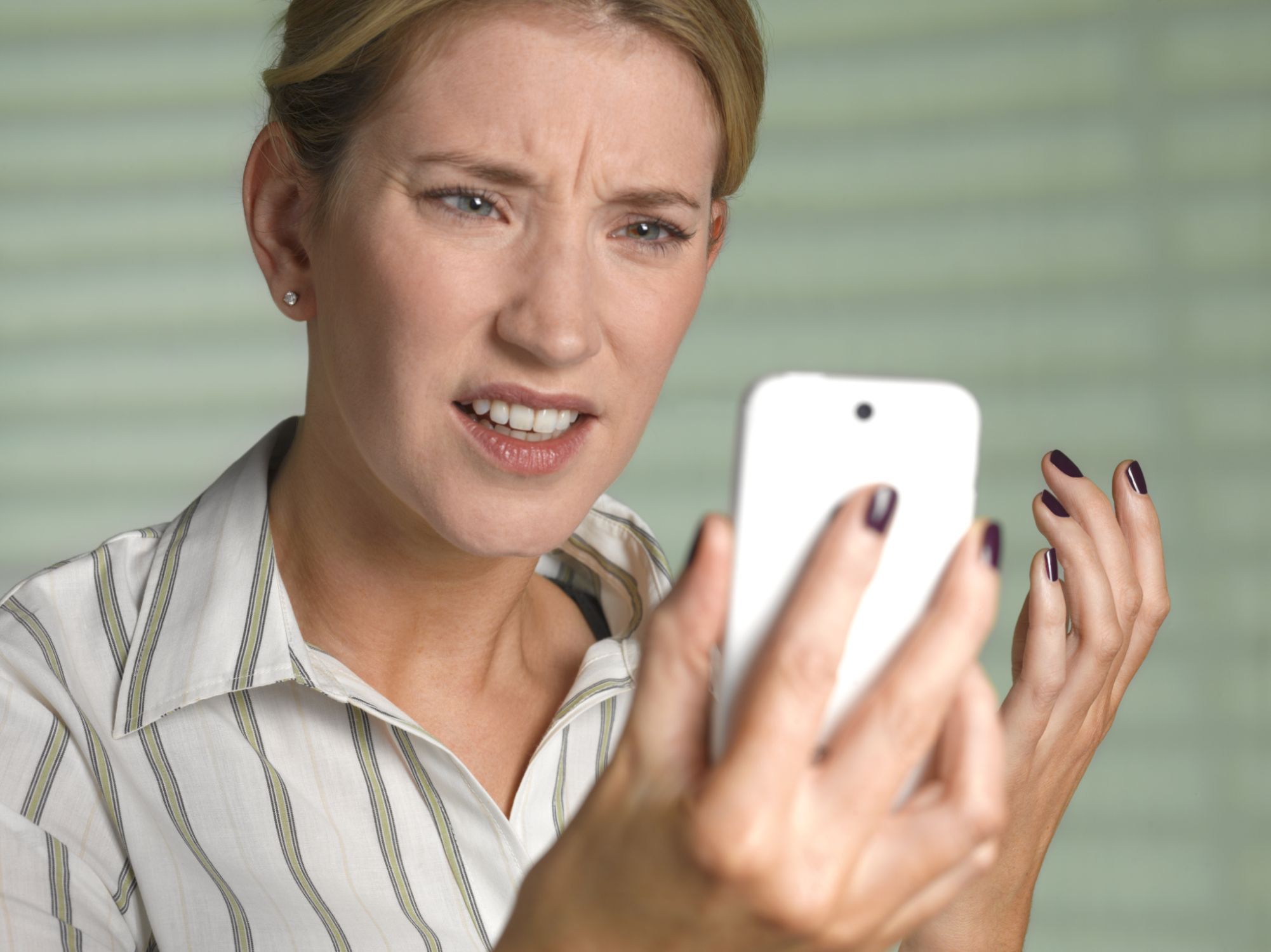 High Quality Confused Phone Lady Blank Meme Template