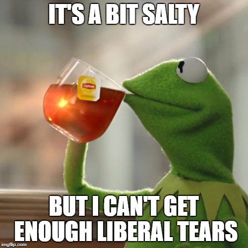 But That's None Of My Business Meme | IT'S A BIT SALTY BUT I CAN'T GET ENOUGH LIBERAL TEARS | image tagged in memes,but thats none of my business,kermit the frog | made w/ Imgflip meme maker
