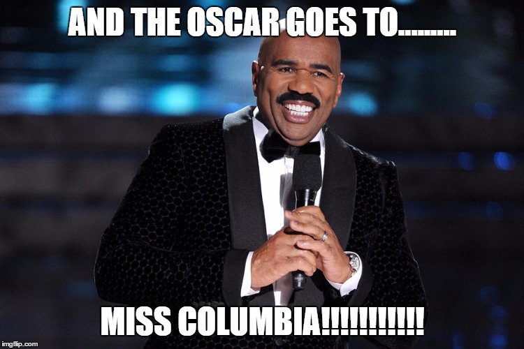LA LA LA LAN- MOONLIGHT!!!! | AND THE OSCAR GOES TO......... MISS COLUMBIA!!!!!!!!!!! | image tagged in funny,the oscars,steve harvey | made w/ Imgflip meme maker