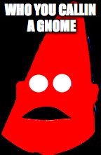 WHO YOU CALLIN A GNOME | image tagged in pinhead larry | made w/ Imgflip meme maker