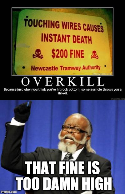 Um... | THAT FINE IS TOO DAMN HIGH | image tagged in signs,too damn high | made w/ Imgflip meme maker