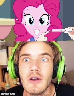 Pinkie pie x Pewdiepie | image tagged in pregnancy test | made w/ Imgflip meme maker