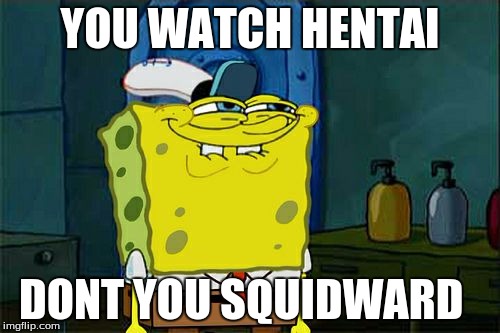 Don't You Squidward Meme | YOU WATCH HENTAI; DONT YOU SQUIDWARD | image tagged in memes,dont you squidward | made w/ Imgflip meme maker