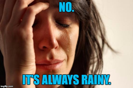 NO. IT'S ALWAYS RAINY. | image tagged in memes,first world problems | made w/ Imgflip meme maker