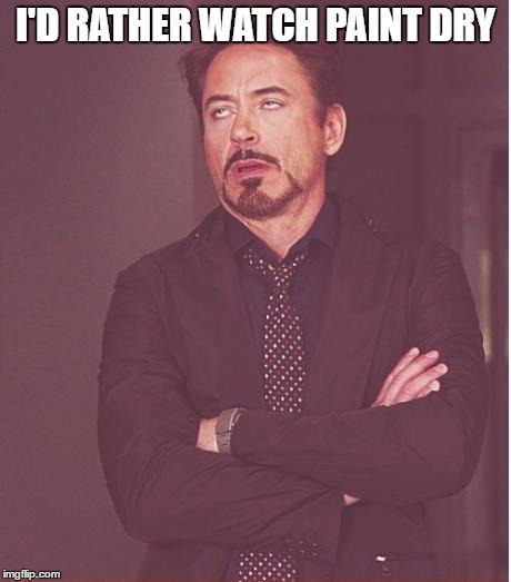 Face You Make Robert Downey Jr Meme | I'D RATHER WATCH PAINT DRY | image tagged in memes,face you make robert downey jr | made w/ Imgflip meme maker