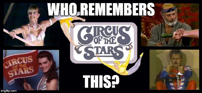 Who remembers Circus of the Stars? | WHO REMEMBERS; THIS? | image tagged in circus of the stars,who remembers this,alex trebek,brooke shields | made w/ Imgflip meme maker