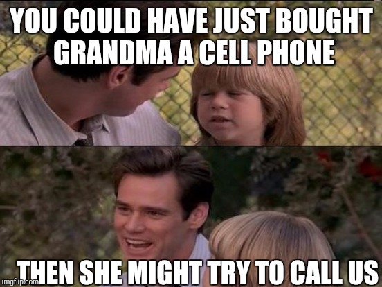 Help I fallen and I can't get up!  You need Life Alert | YOU COULD HAVE JUST BOUGHT GRANDMA A CELL PHONE THEN SHE MIGHT TRY TO CALL US | image tagged in life alert | made w/ Imgflip meme maker