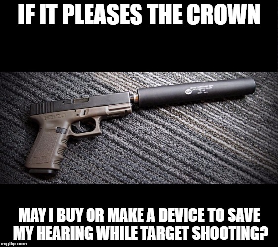 IF IT PLEASES THE CROWN  | IF IT PLEASES THE CROWN; MAY I BUY OR MAKE A DEVICE TO SAVE MY HEARING WHILE TARGET SHOOTING? | image tagged in ifitpleasesthecrown,liberty | made w/ Imgflip meme maker