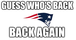 GUESS WHO'S BACK; BACK AGAIN | image tagged in nfl football | made w/ Imgflip meme maker