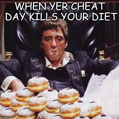 diet cheat days | WHEN YER CHEAT DAY KILLS YOUR DIET; HUG | image tagged in diet cheat days | made w/ Imgflip meme maker