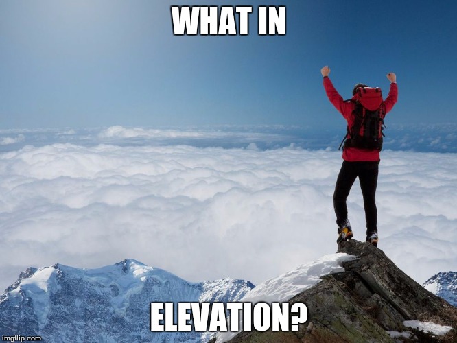 What In Elevation? | WHAT IN; ELEVATION? | image tagged in what in elevation | made w/ Imgflip meme maker