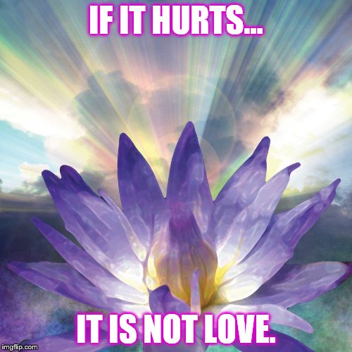 LOVE DOES NOT HURT | IF IT HURTS... IT IS NOT LOVE. | image tagged in true love,i love you | made w/ Imgflip meme maker