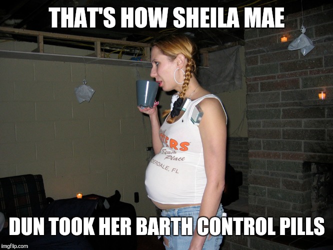 THAT'S HOW SHEILA MAE DUN TOOK HER BARTH CONTROL PILLS | made w/ Imgflip meme maker