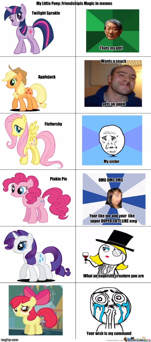 rainbow dash isn't in here, i know! i saw it like this online! | made w/ Imgflip meme maker