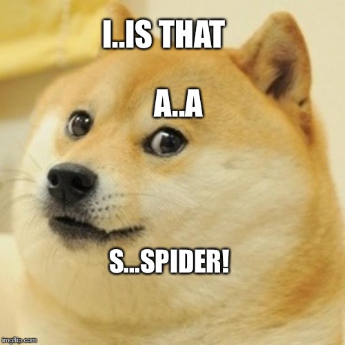 Doge | I..IS THAT; A..A; S...SPIDER! | image tagged in memes,doge | made w/ Imgflip meme maker