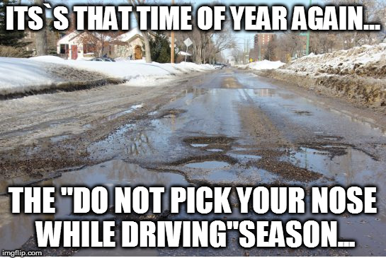 ITS`S THAT TIME OF YEAR AGAIN... THE "DO NOT PICK YOUR NOSE WHILE DRIVING"SEASON... | image tagged in spring | made w/ Imgflip meme maker