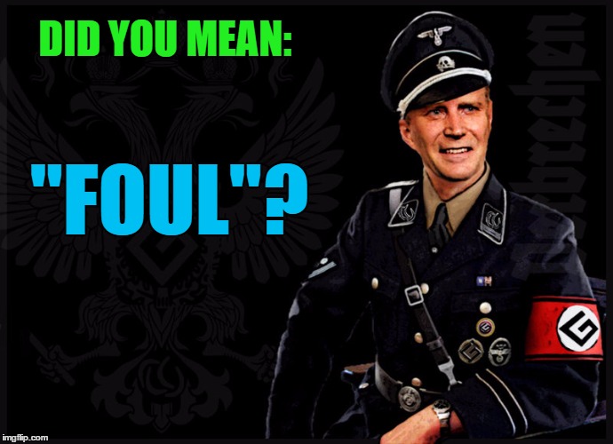 Die Grammatik Naxi | DID YOU MEAN: "FOUL"? | image tagged in die grammatik naxi | made w/ Imgflip meme maker