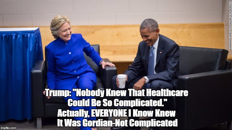 Trump: "Nobody Knew That Healthcare Could Be So Complicated." Actually, EVERYONE I Know Knew It Was Gordian-Not Complicated | made w/ Imgflip meme maker