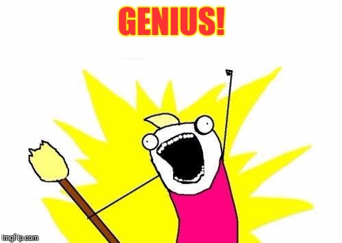 Genius! | GENIUS! | image tagged in memes,x all the y | made w/ Imgflip meme maker